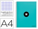 [KD86] CUADERNO ESPIRAL A4 MICRO ANTARTIK TAPA FORRADA 120H 90 GR CUADRO 5MM 5 BANDAS 4 TALADROS COLOR MENTA