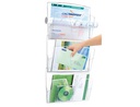 [1001700111] EXPOSITOR MURAL CEP DE PARED 3 BANDEJAS DIN A4 TRANSPARENTE 361X86X718 MM