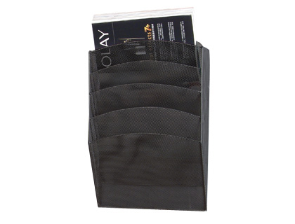 EXPOSITOR MURAL Q-CONNECT DE PARED 5 BANDEJAS DIN A4 NEGRO 9,3X31,5X44 CM