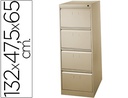 [F-1304A-BE] FICHERO CAJONES DE SUELO METAL 4 CAJONES 132 CM ALTO 65 CM PROF 47,5 ANCHO BEIGE N.34 GUIAS TELESCOPICAS ANTIVUELCO