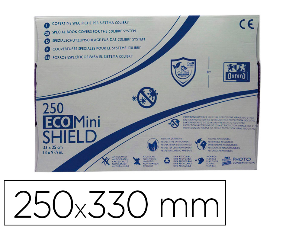 FUNDA PARA LIBROS COLIBRI ECO SHIELD MINI 250X330 MM