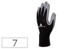 [VE712GR07] GUANTES DELTAPLUS DE PUNTO POLIESTER PALMA DE NITRILO ESPECIAL PARA MECANICA GRASAS ACEITES NEGRO-GRIS TALLA 7