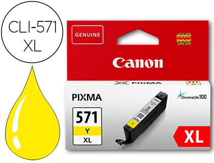 INK-JET CANON CLI-571XL PIXMA MG6852 / TS6050 / TS8050 AMARILLO 500 PAG