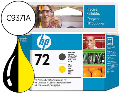 INK-JET HP 72 CABEZAL NEGRO MATE Y AMARILLO DESIGNJET T610/1100