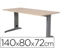 [2001AC01] MESA DE OFICINA ROCADA METAL 2001AC01 ALUMINIO /HAYA 140X80 CM