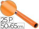 [22090] PAPEL CHAROL NARANJA ROLLO 25 HOJAS DE 50X65 CM