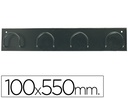 [611-N] PERCHERO METALICO 611 PARED 4 COLGADORES COLOR NEGRO 55X10X5 CM