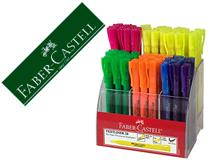 ROTULADOR FABER FLUORESCENTE TEXTLINER 38 EXPOSITOR 54 UNIDADES COLORES SURTIDOS