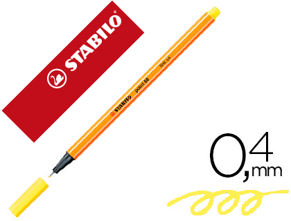 ROTULADOR STABILO PUNTA DE FIB RA POINT 88 AMARILLO LIMON PUNTA FINA 0,4MM