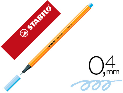 ROTULADOR STABILO PUNTA DE FIB RA POINT 88 AZUL CLARO PUNTA FINA 0,4MM