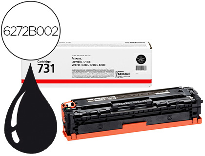 TONER CANON 731 BK I-SENSYS LBP7100CN / LBP7110CW / MF623CN / MF628CW / MF8230CN / MF8280CW NEGRO 1500 PAG