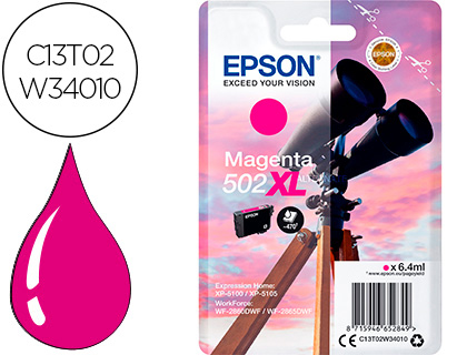 INK-JET EPSON 502 XL EXPRESSION HOME XP 5100 / 5105 WORKFORCE WF 2860 / 2860DWF MAGENTA 470 PAGINAS