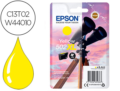 INK-JET EPSON 502 XL EXPRESSION HOME XP 5100 / 5105 WORKFORCE WF 2860 / 2860DWF AMARILLO 470 PAGINAS