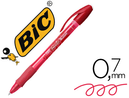 BOLIGRAFO BIC GELOCITY ILLUSION BORRABLE ROJO PUNTA DE 0,7 MM