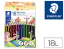 [185 C18] LAPICES DE COLORES STAEDTLER UPCYCLED WOOD ECOLOGICO 18 COLORES EN CAJA DE CARTON