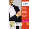 [L4001-5] PULSERA IDENTIFICATIVA AVERY POLIETILENO AMARILLO FLUORESCENTE IMPRIMIBLE LASER 265X18 MM PACK DE 50 UNIDADES