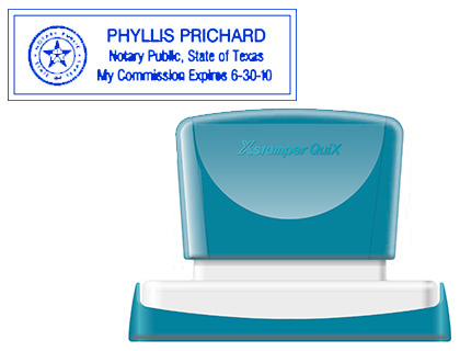 SELLO X'STAMPER QUIX PERSONALIZABLE COLOR AZUL MEDIDAS 22X69 MM Q-18