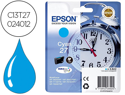 INK-JET EPSON 27 WF3620 / 7110 / 7610 / 7620 CYAN 300 PAG