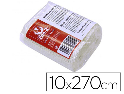 VENDAS YESO SIO-2 10X270 CM PAQUETE DE 2 ROLLOS IDEAL PARAMASCARAS MOLDES Y MAQUETAS