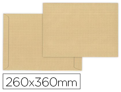 SOBRE LIDERPAPEL BOLSA ARMADO KRAFT ENVIO SEGURIDAD 260X360 MM SOLAPA TIRA DE SILICONA 120 GR CAJA DE 100 UNIDADES
