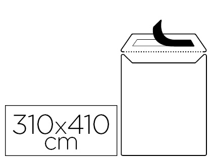 SOBRE LIDERPAPEL BOLSA BLANCO 310X410 MM SOLAPA TIRA DE SILICONA PAPEL OFFSET 100 GR CAJA DE 250 UNIDADES