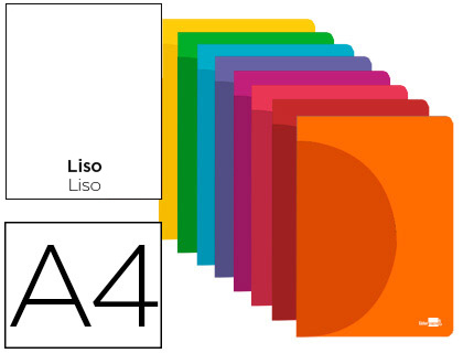 LIBRETA LIDERPAPEL 360 TAPA DE PLASTICO A4 48 HOJAS 90G/M2 LISA SIN MARGEN COLORES SURTIDOS