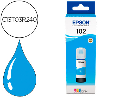 TINTA EPSON Nº 102 CIAN  ET-4750 ET-3700 ET-2750 ET 3750 ET-2756 ET-2700  BOTELLA 70 ML 6.000 PAG