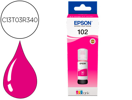 TINTA EPSON Nº 102 MAGENTA  ET-4750 ET-3700 ET-2750 ET 3750 ET-2756 ET-2700  BOTELLA 70 ML 6.000 PAG