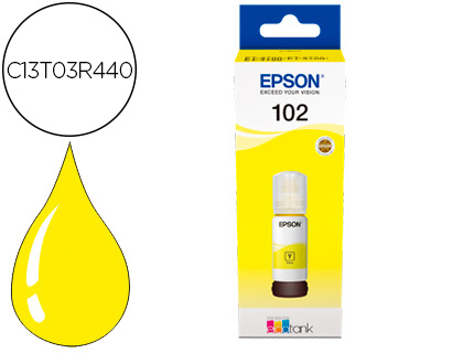 TINTA EPSON Nº 102 AMARILLO  ET-4750 ET-3700 ET-2750 ET 3750 ET-2756 ET-2700  BOTELLA 70 ML 6.000 PAG