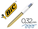 [982878] BOLIGRAFO BIC CUATRO COLORES SHINE ORO PUNTA DE 1 MM