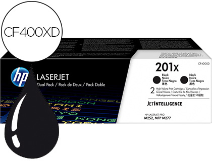 TONER HP LASERJET 201X M252 MFP M277 NEGRO PACK DE 2 UNIDADES 2800 PAGINAS