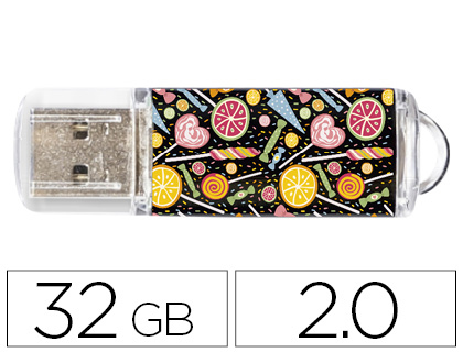 MEMORIA USB TECHONETECH FLASH DRIVE 32 GB 2.0 CANDY POP