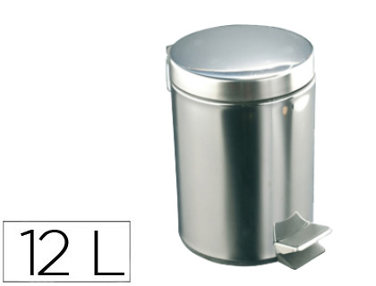 PAPELERA CON PEDAL ACERO INOXIDABLE BRILLO 12 L 400X250X300 MM