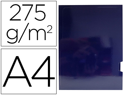 SUBCARPETA CARTULINA GIO PLASTIFICADA PRESENTACION 2 SOLAPAS DIN A4 AZUL 275G/M2