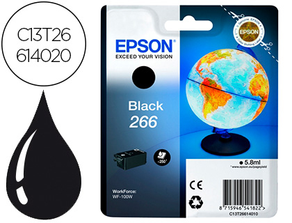 INK-JET EPSON 266 WF-100W NEGRO 250 PAGINAS