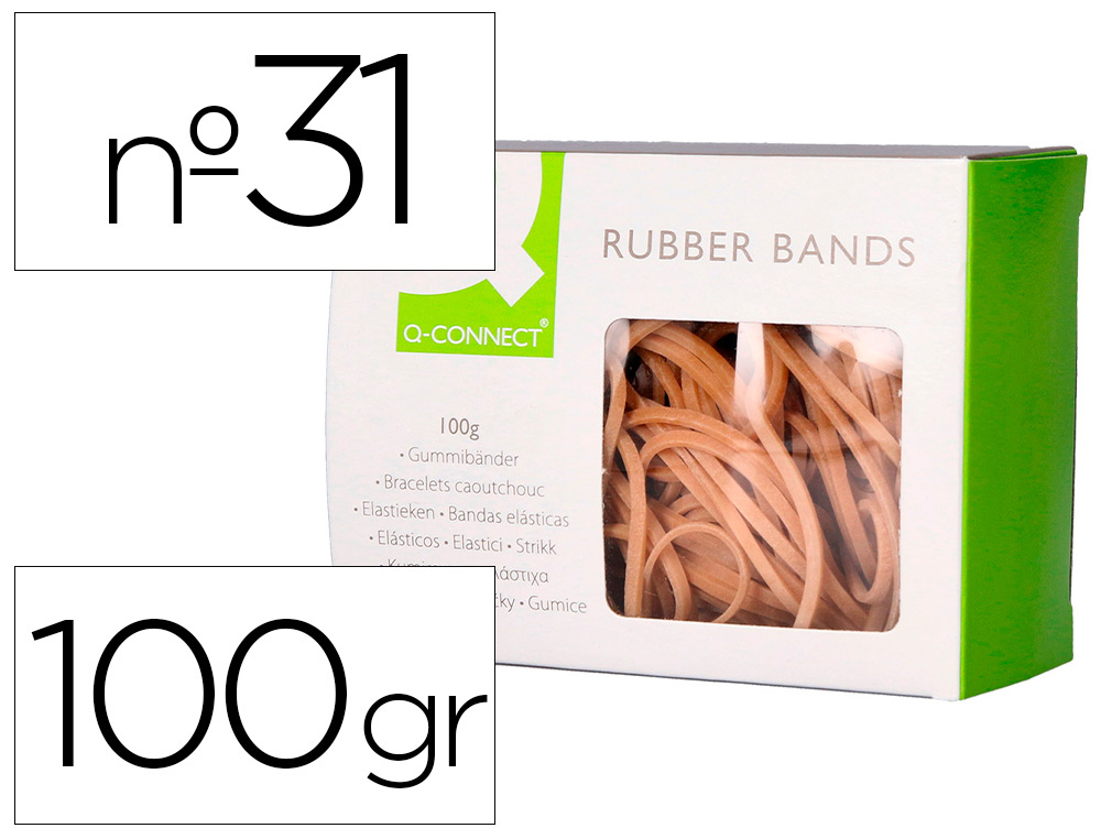 GOMILLAS ELASTICAS Q-CONNECT 100 GR 60X3 MM NUMERO 31