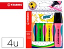[75/4] ROTULADOR STABILO BOSS SPLASH 75 ESTUCHE DE 4 UNIDADES COLORES SURTIDOS