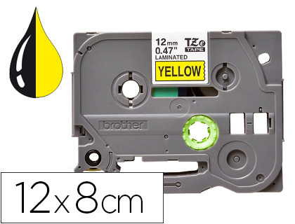 CINTA Q-CONNECT TZE-631 AMARILLO-NEGRO 12MM LONGITUD 8 MT