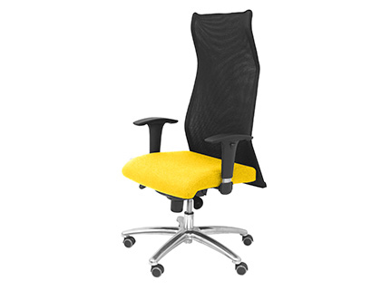 SILLA DE DIRECCION PYC RESPALDO ALTO REGULABLE EN ALTURA AMARILLA ALTO 1210+90 MM ANCHO 630 MM PROF 630 MM