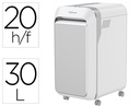 [5050501] DESTRUCTORA DE DOCUMENTOS FELLOWES LX221 CAPACIDAD DE CORTE 20H SEGURIDAD P5 CLIPS GRAPAS Y TARJETAS 30L BLANCA