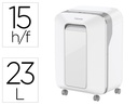 [5050101] DESTRUCTORA DE DOCUMENTOS FELLOWES LX201 CAPACIDAD DE 12 H SEGURIDAD P5 CLIPS GRAPAS Y TARJETAS 23L BLANCA