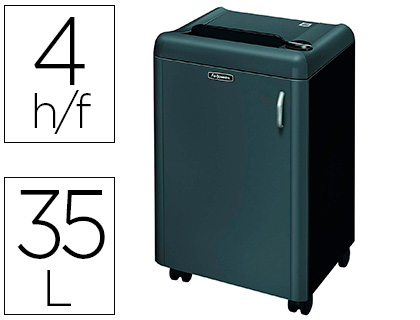 DESTRUCTORA DE DOCUMENTOS FELLOWES 1050HS CAPACIDAD DE CORTE 4 HOJAS SEGURIDAD P7 PAPELERA 35 L