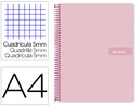 [BA93] CUADERNO ESPIRAL LIDERPAPEL A4 MICRO CRAFTY TAPA FORRADA 120H 90 GR CUADRO 5 MM 5 BANDAS 4 COLORES COLOR ROSA