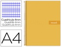 [BF59] CUADERNO ESPIRAL LIDERPAPEL A4 CRAFTY TAPA FORRADA 80H 90 GR CUADRO 4MM CON MARGEN COLOR NARANJA