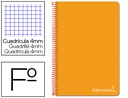 [BF36] CUADERNO ESPIRAL LIDERPAPEL FOLIO WITTY TAPA DURA 80H 75GR CUADRO 4MM CON MARGEN COLOR NARANJA