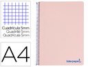 [BA16] CUADERNO ESPIRAL LIDERPAPEL A4 MICRO WONDER TAPA PLASTICO 120H 90 GR CUADRO 5 MM 5 BANDAS 4 TALADROS COLOR ROSA