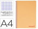 [BA18] CUADERNO ESPIRAL LIDERPAPEL A4 MICRO WONDER TAPA PLASTICO 120H 90 GR CUADRO 5 MM 5 BANDA4 TALADROS COLOR NARANJA