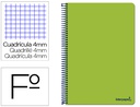 [BF99] CUADERNO ESPIRAL LIDERPAPEL FOLIO SMART TAPA BLANDA 80H 60GR CUADRO 4MM CON MARGEN COLOR VERDE