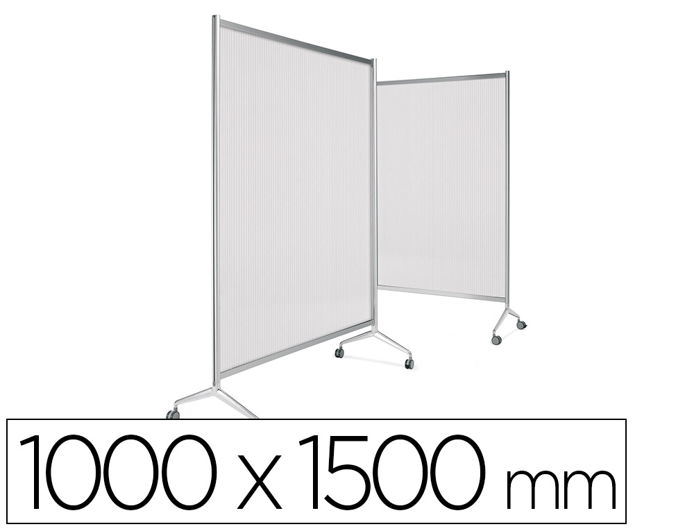 MAMPARA PLANNING SISPLAMO TEN-LIMIT POLICARBONATO ACANALADO TRANSLUCIDO CON RUEDAS 1000X1500 MM