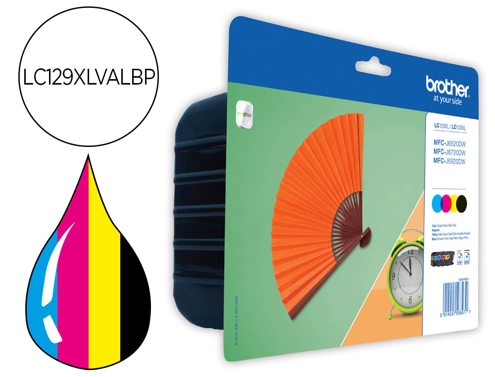 INK-JET BROTHER LC-129XL MFC-J6520DW/ MFC-J6720DW / MFC-J6920DW PACK NEGRO AMARILLO MAGENTA CIAN 1200